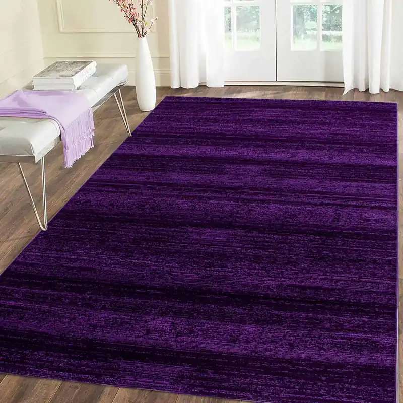 Marlon Modern Paars vloerkleed - Effen Gestreept Speciale Aanbieding