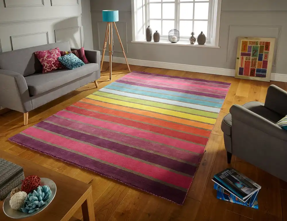 Modern Vloerkleed - Candy - Laagpolig - Gestreept - Multi Levendige Luxe & Duurzaamheid Lage Kosten