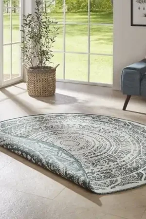 Alleen Vandaag Rond Binnen & Buitenkleed Omkeerbaar - Siruma Groen/Crème - Ø 200 CM
