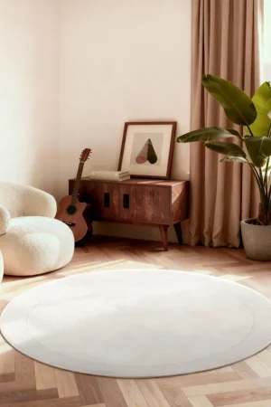 Aanbieding Rond wollen vloerkleed - Kivi Creme