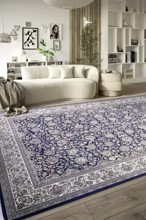 Voordeelprijs Villeroy & Boch - Klassiek Laagpolig vloerkleed - Alfred -Blauw / Crème