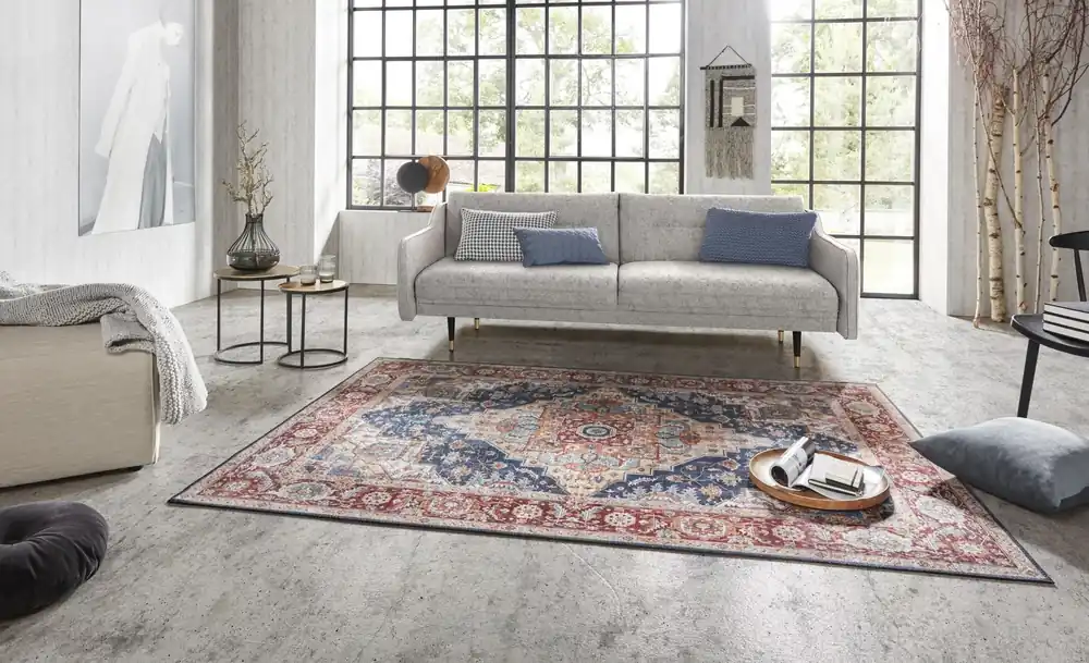 Vintage vloerkleed - Oriental Sylla Donkerblauw/Rood - 120 X 160 CM Betrouwbaar