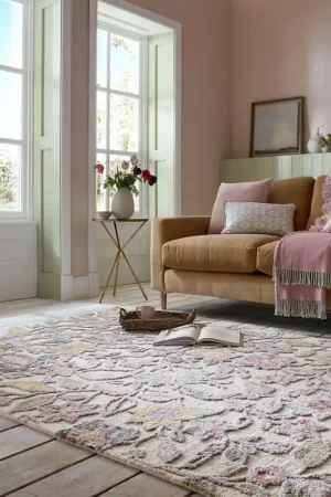 Wollen bloemen vloerkleed - Tania Floral Creme/Kleurrijk Goedkoop